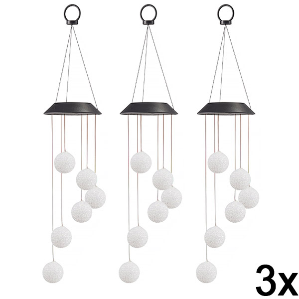 3x LED Solarna viseča svetilka | AURAWIND